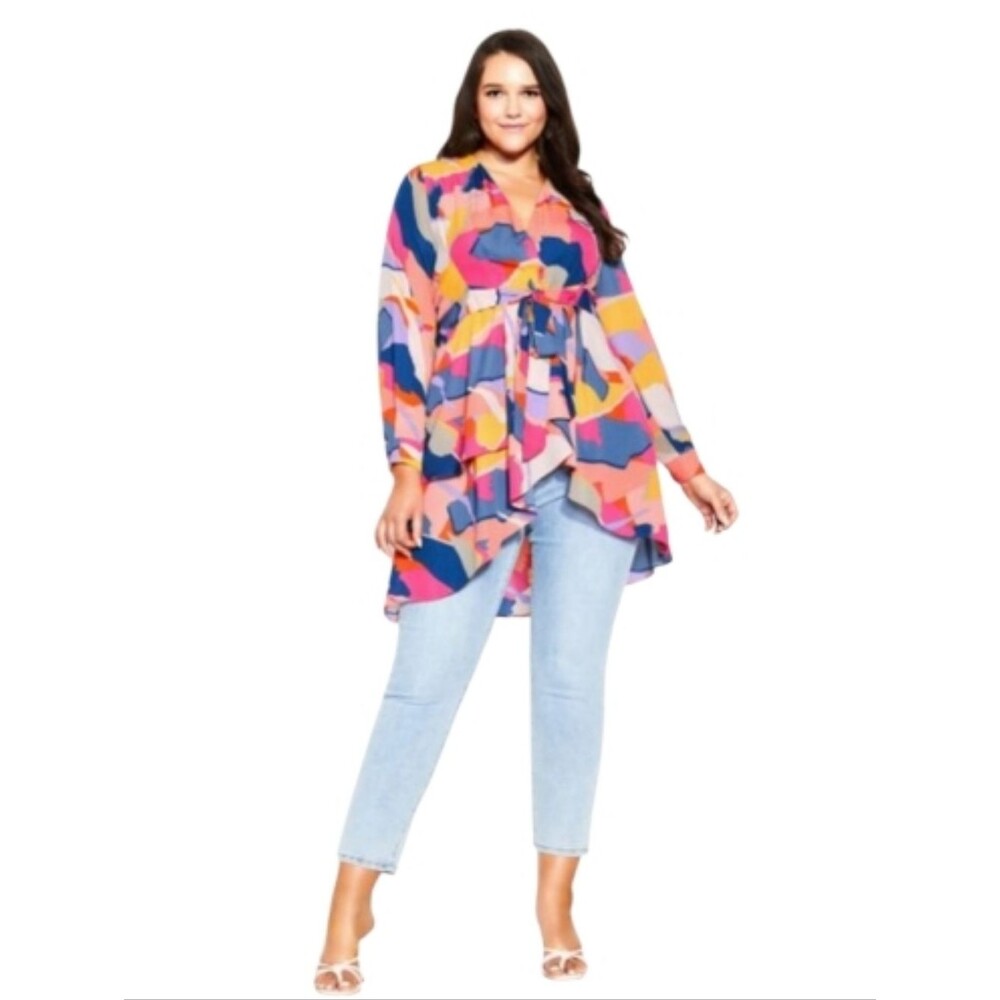 City Chic Gianna Bold Wrap Style Blouse - Picture 6 of 15